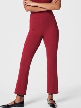 SPANX The Perfect Pant Kick Flare in red women’s size medium office stretch EUC